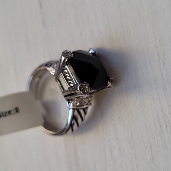 Onyx silver plated ring - Picture 7 of 8